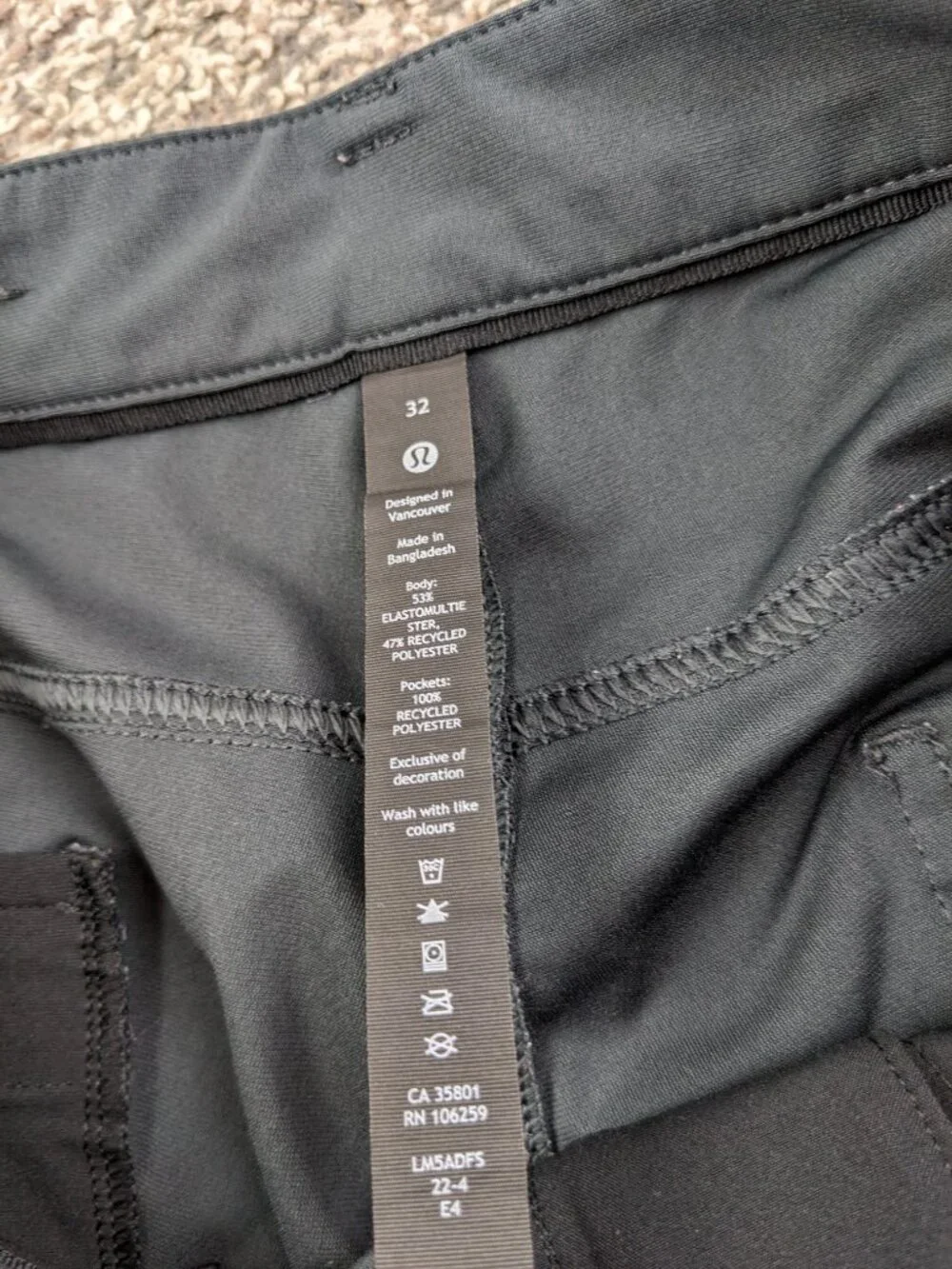 2022 Lululemon Pants ABC Classic Fit Warpstreme Melanite Gray 32x32 M5ADFS